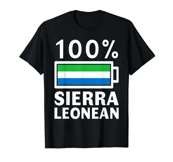 100% Bombaž Sierra Leone Zastavo | 100% Sierra Leonean Baterije T-Shirt MOŠKI ŽENSKE UNISEX Majice s kratkimi rokavi Velikosti S-6XL